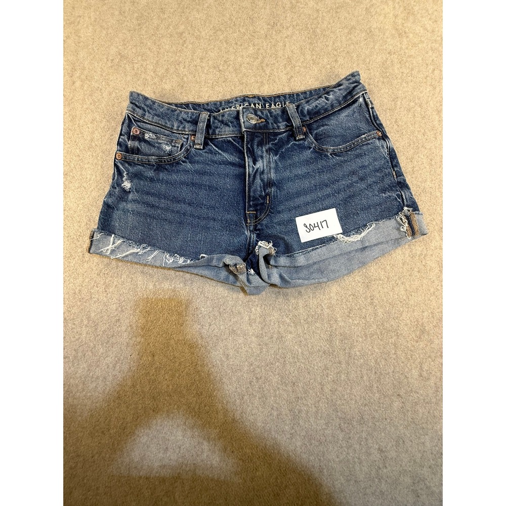 American Eagle Outfitters Dark Wash Distressed Raw Hem Denim Shorts Size 2